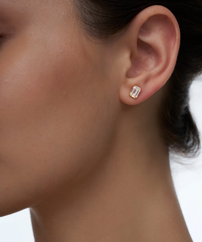 Radiant Cut Solitaire Stud Earrings