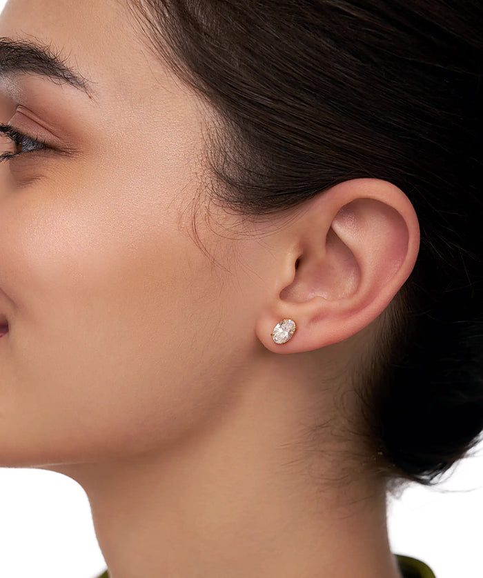 Oval Cut Solitaire Stud Earrings