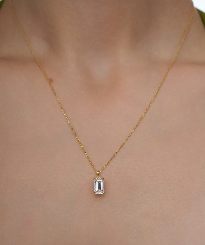 Luminous Radiant Cut Solitaire Pendant Necklace