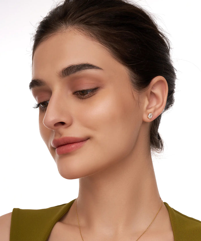 Radiant Cut Solitaire Stud Earrings