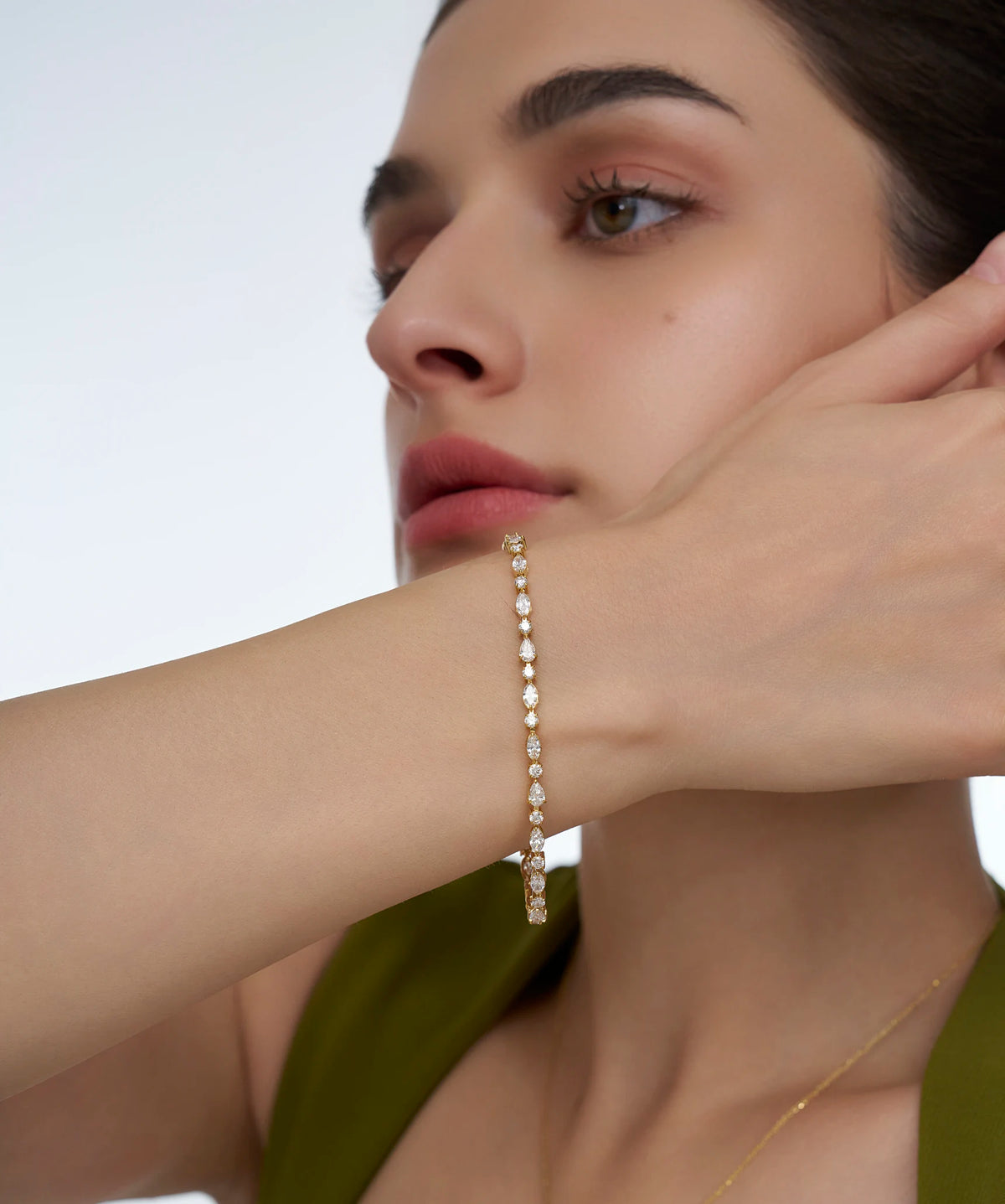 Pear Marquise and Round Mixed Cut Prong Set Tennis Bracelet