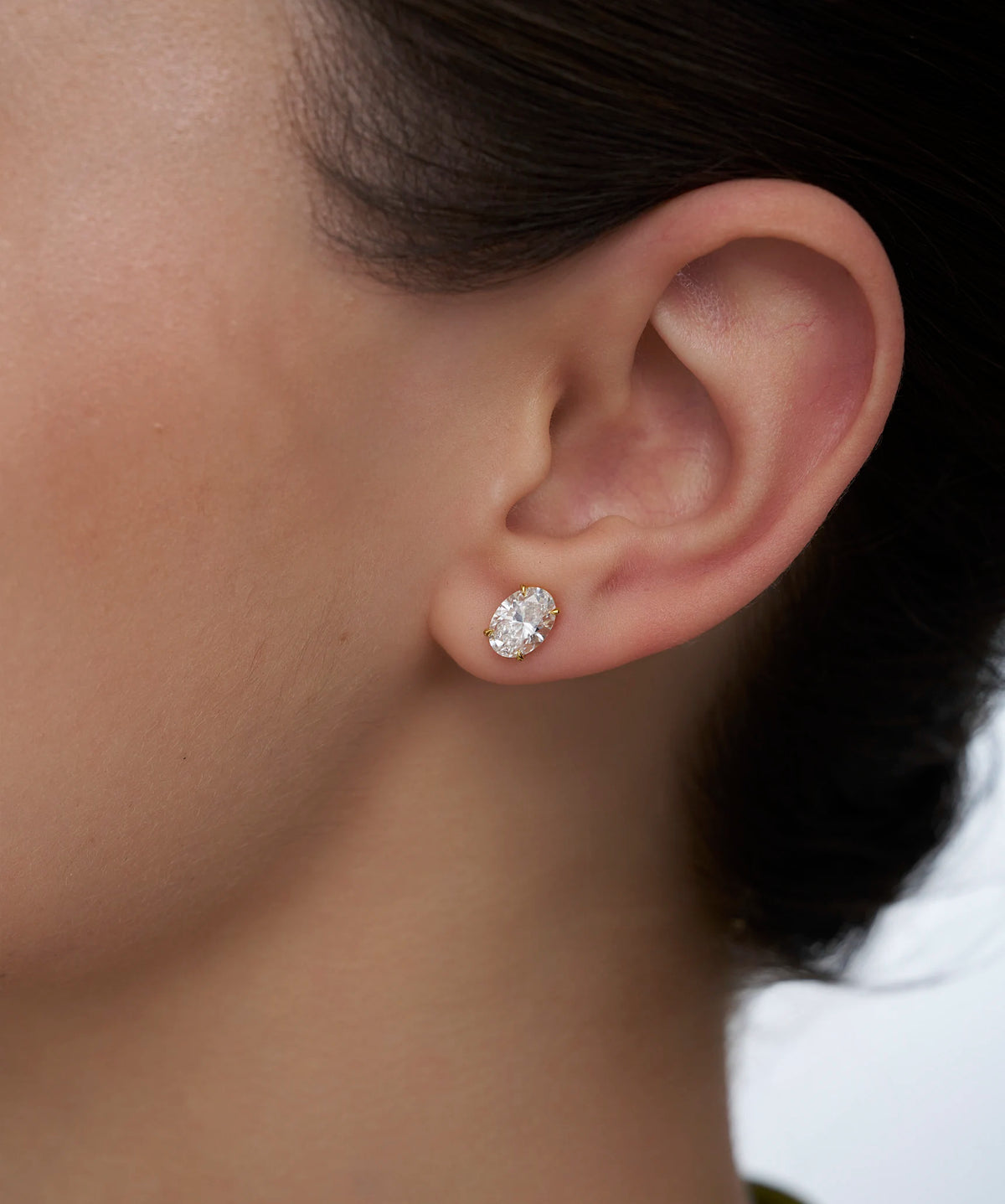 Oval Cut Solitaire Stud Earrings