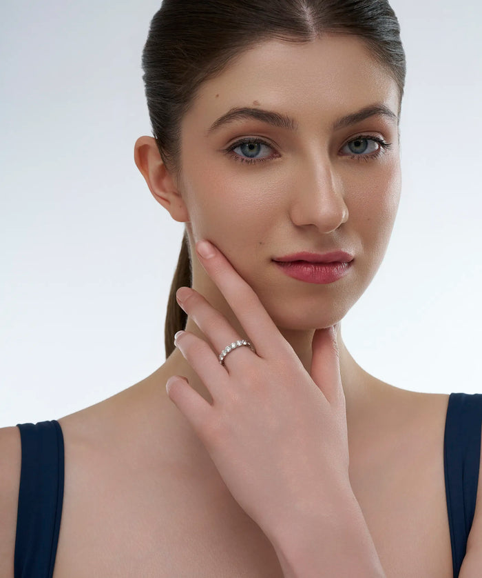 Round Lab Grown Diamond Half Eternity Band