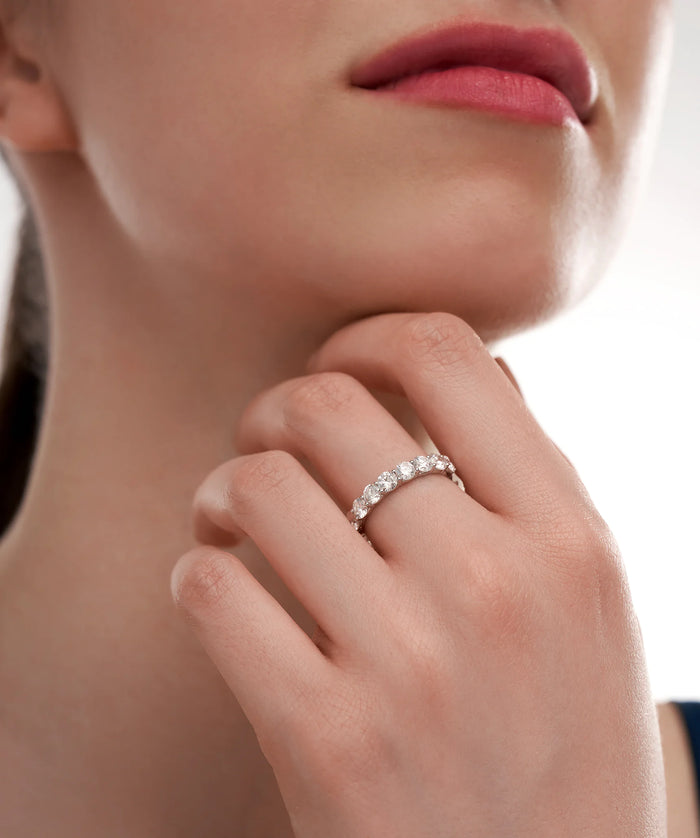 Round Lab Grown Diamond Half Eternity Band