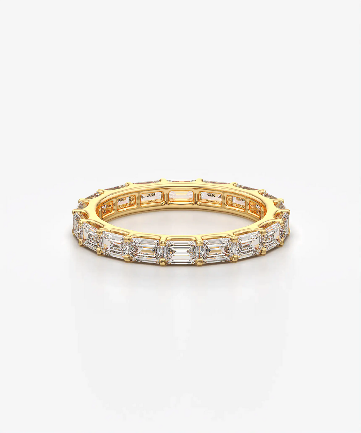 East West Emerald Cut Lab Grown Diamond Full Eternity Band