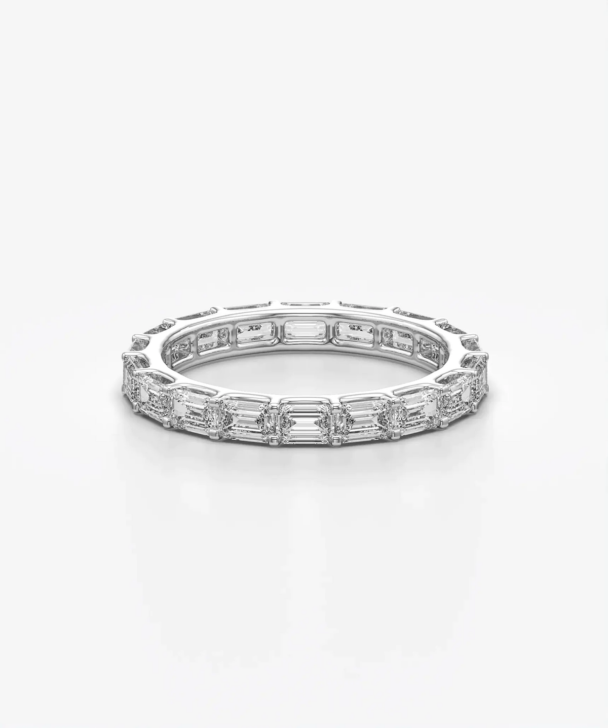 East West Emerald Cut Lab Grown Diamond Full Eternity Band
