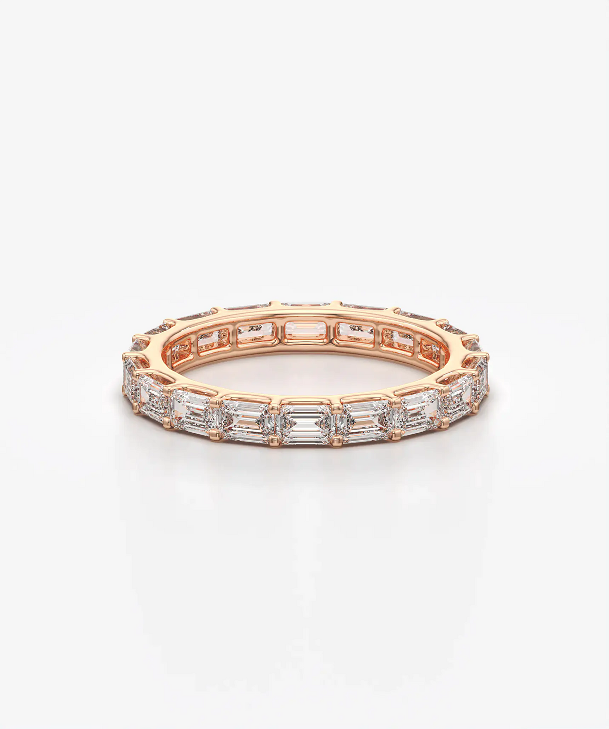 East West Emerald Cut Lab Grown Diamond Full Eternity Band
