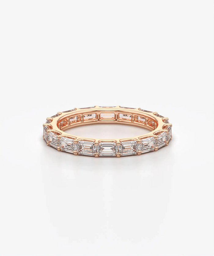 East West Emerald Cut Lab Grown Diamond Full Eternity Band