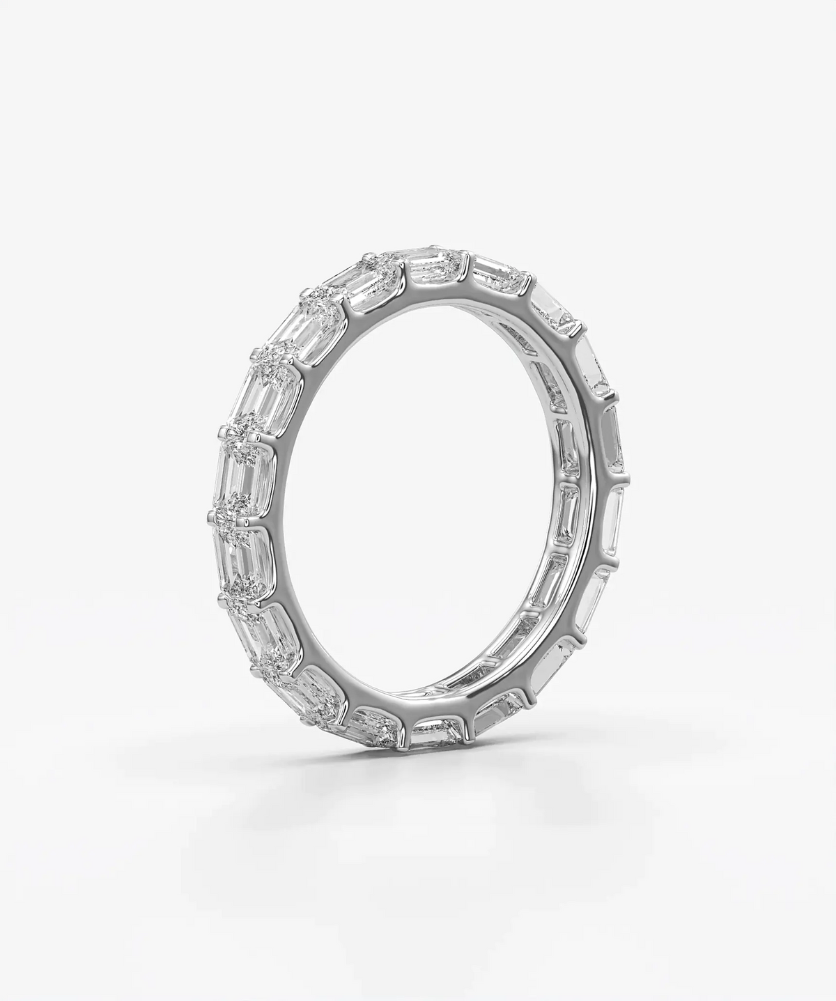 East West Emerald Cut Lab Grown Diamond Full Eternity Band