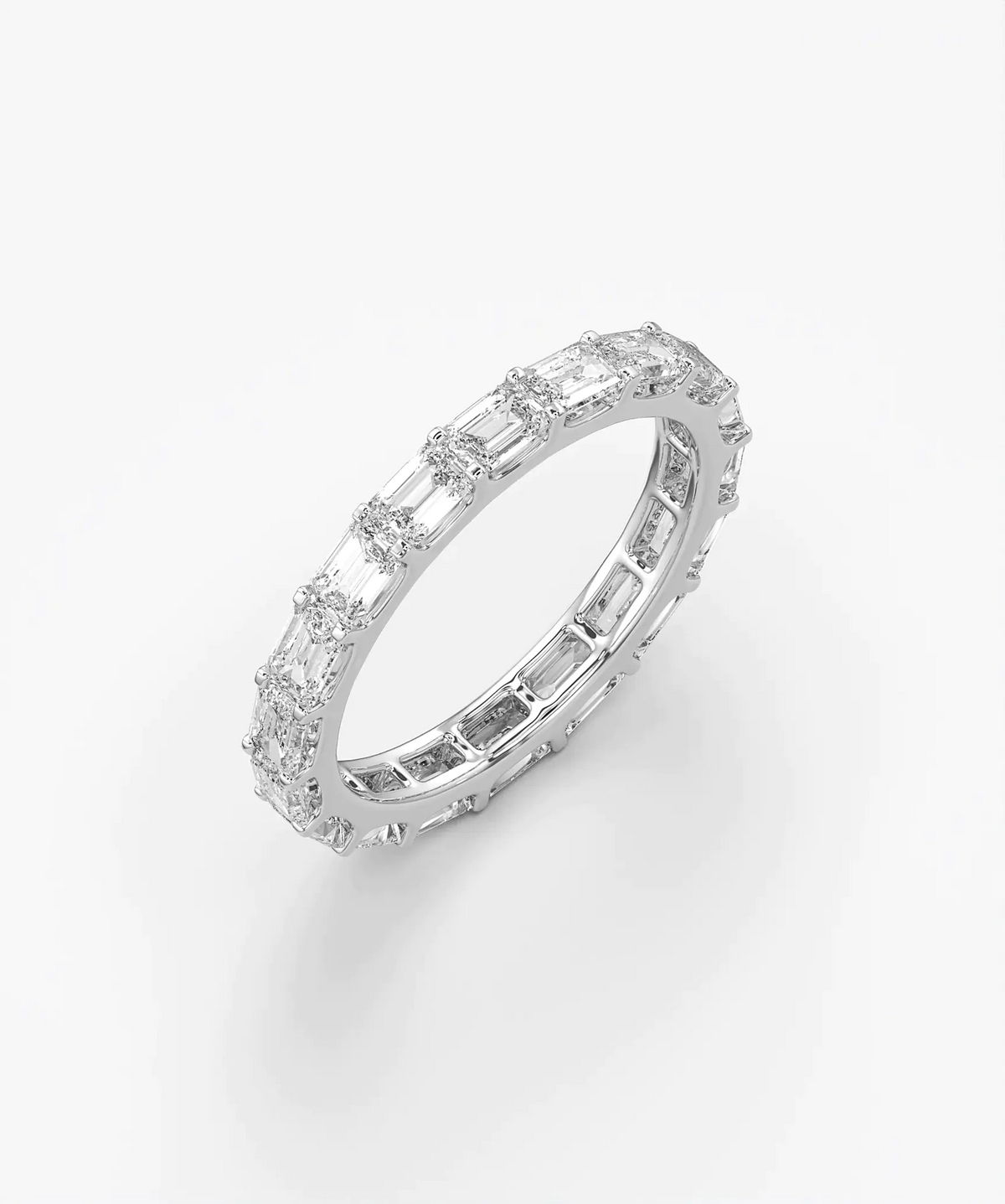 East West Emerald Cut Lab Grown Diamond Full Eternity Band