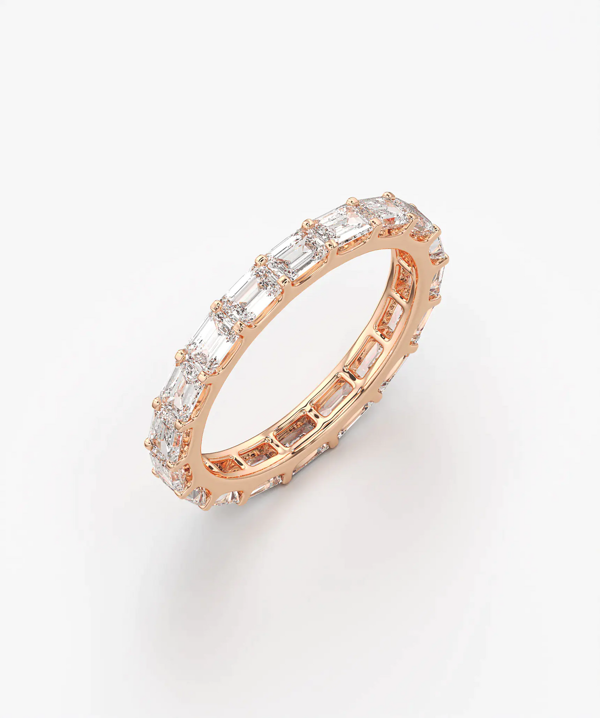 East West Emerald Cut Lab Grown Diamond Full Eternity Band