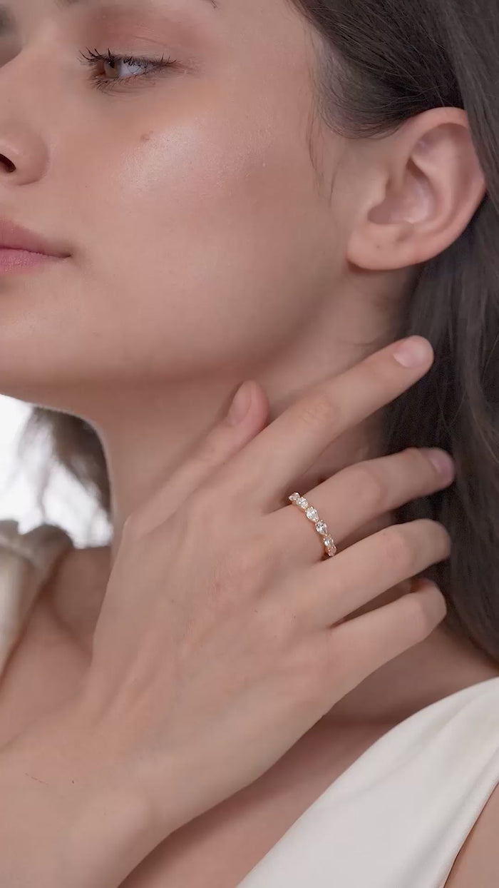 East West Pear Cut Lab Grown Diamond Half Eternity Band