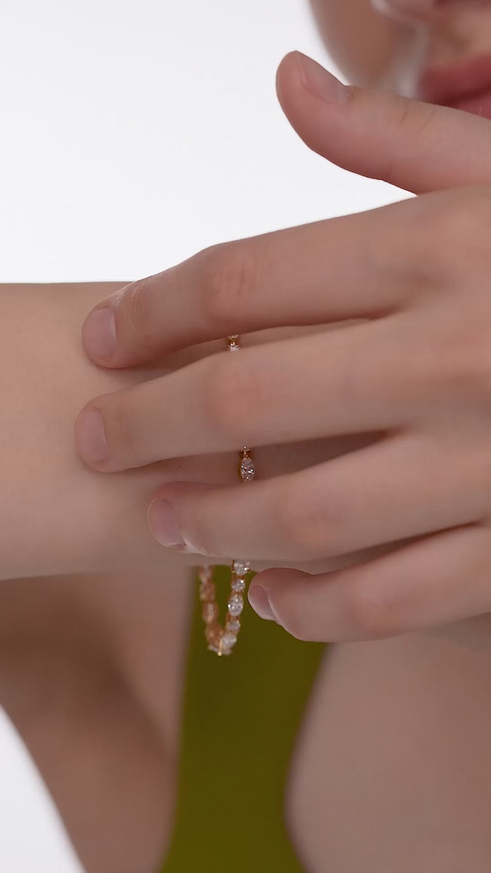 Pear Marquise and Round Mixed Cut Prong Set Tennis Bracelet