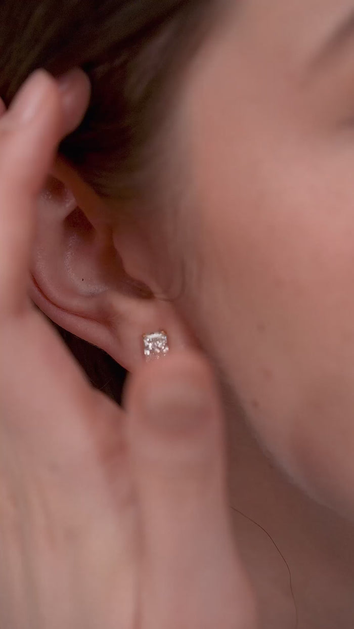 Radiant Cut Solitaire Stud Earrings