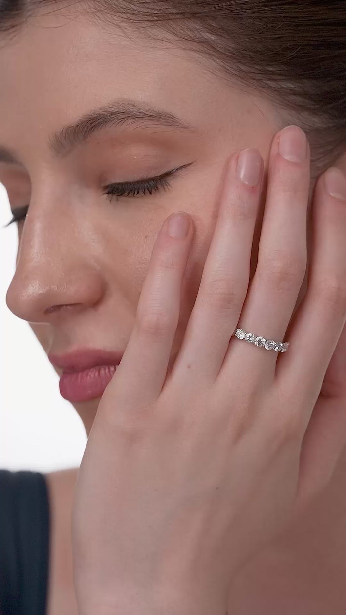 Round Lab Grown Diamond Half Eternity Band